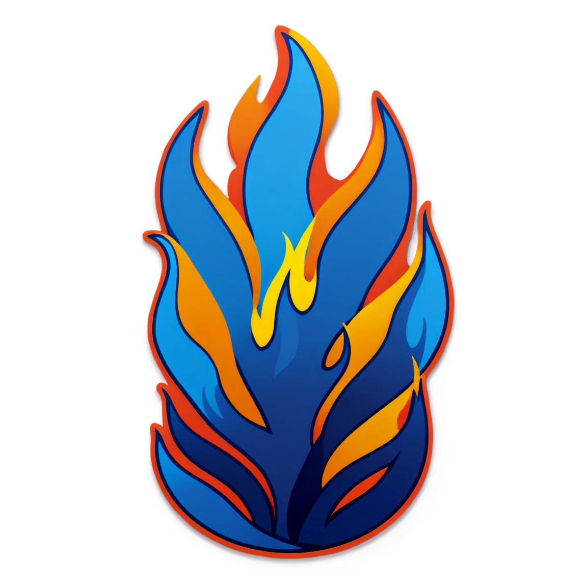 Blue flames, flame sticker