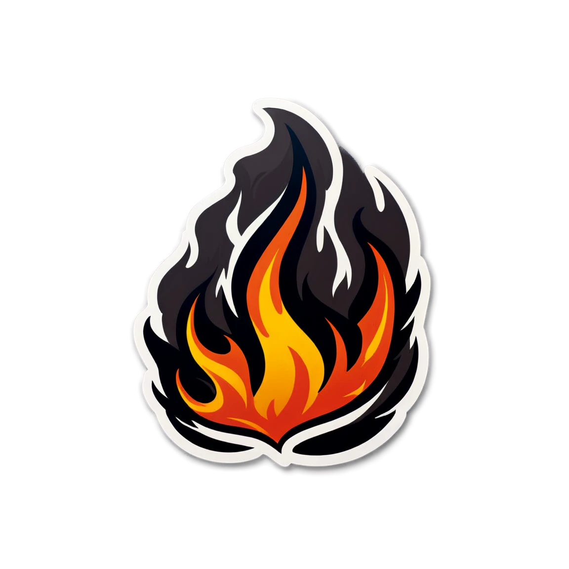 Flames in the wind, flame sticker