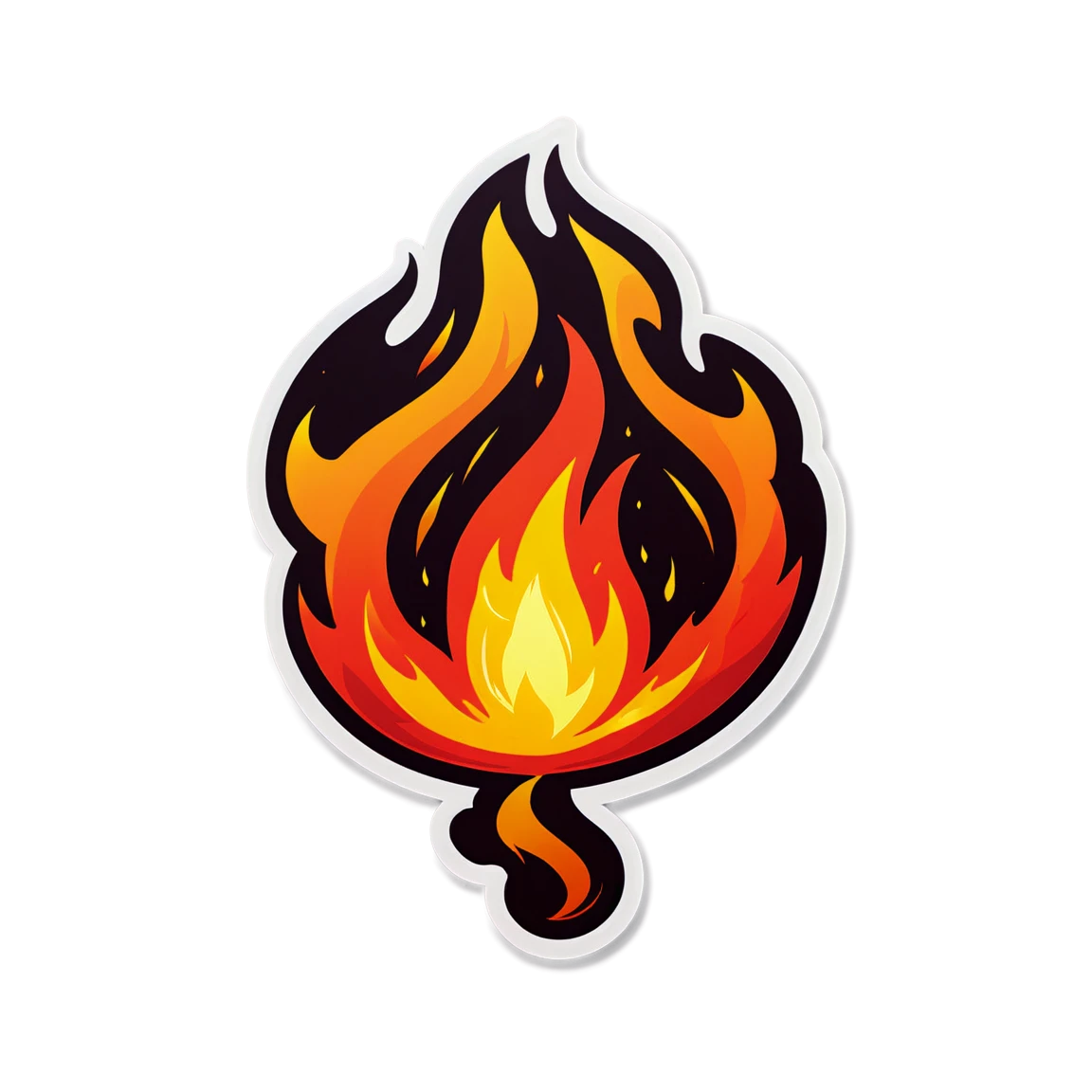 Bright fire, flame sticker