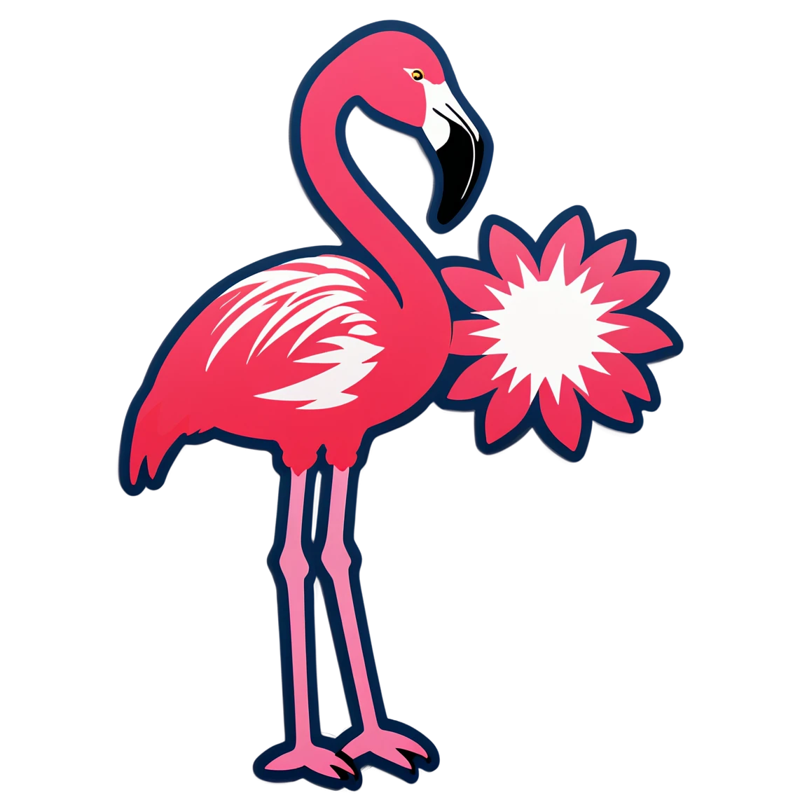 Flamingo under the sun, flamingo sticker