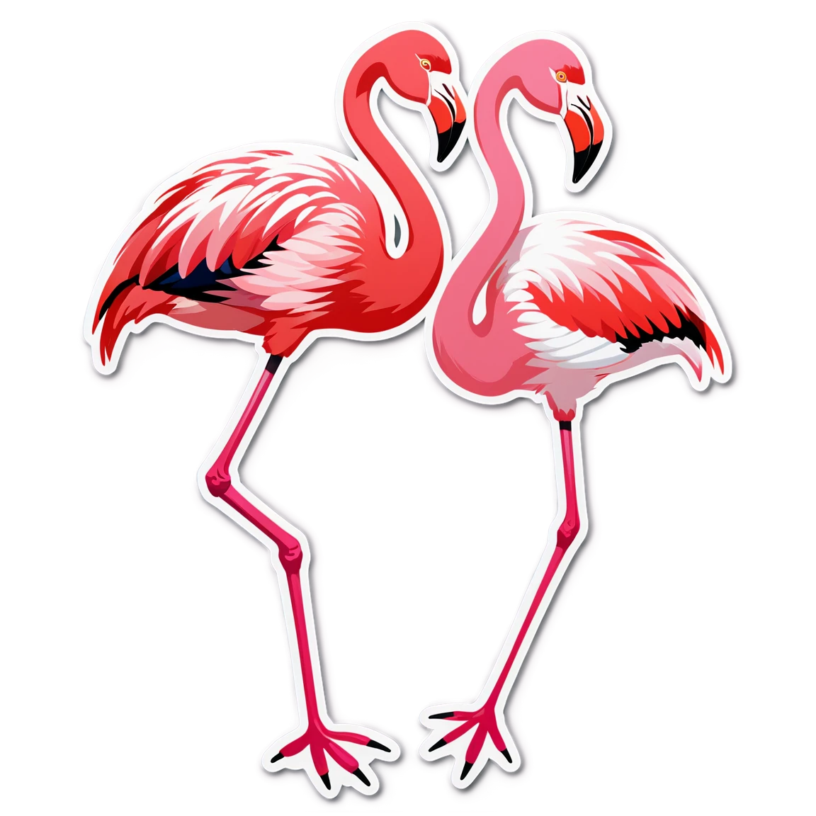 Flamingo in a flock, flamingo sticker