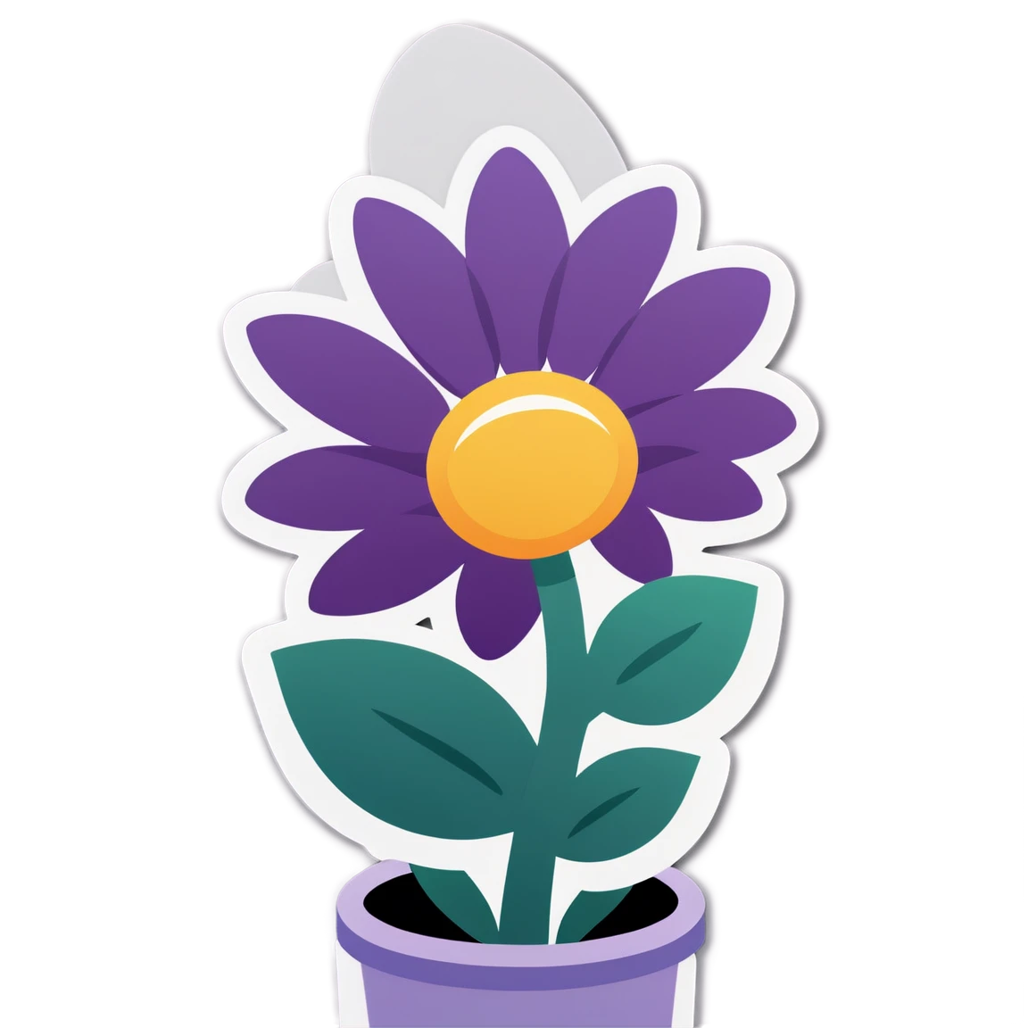 Violet flower, garden sticker, flower sticker