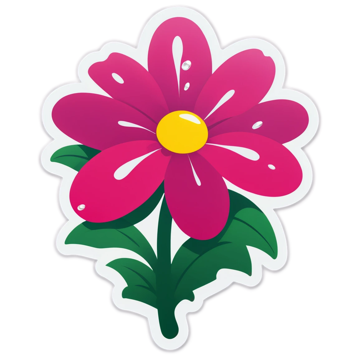 Pink flower, garden sticker, flower sticker