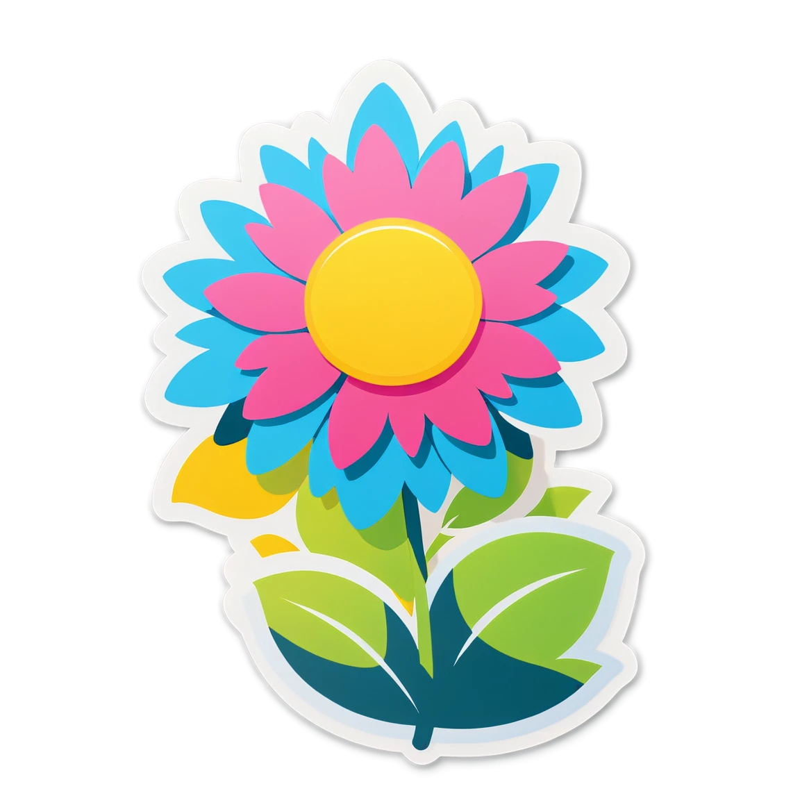 Blue flower, garden sticker, flower sticker