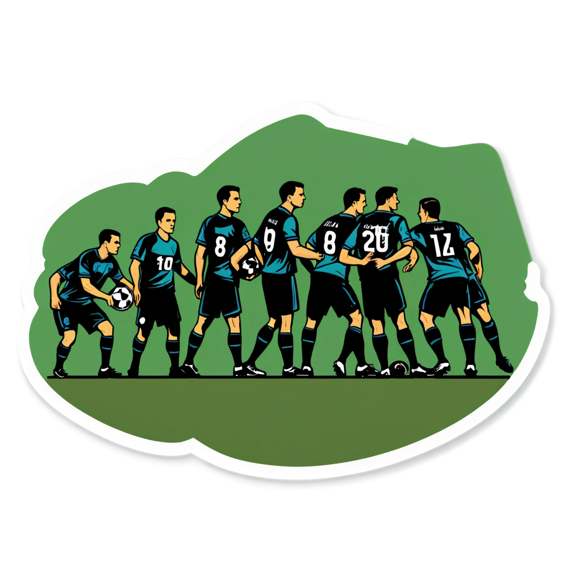 Football sticker with a tactical formation