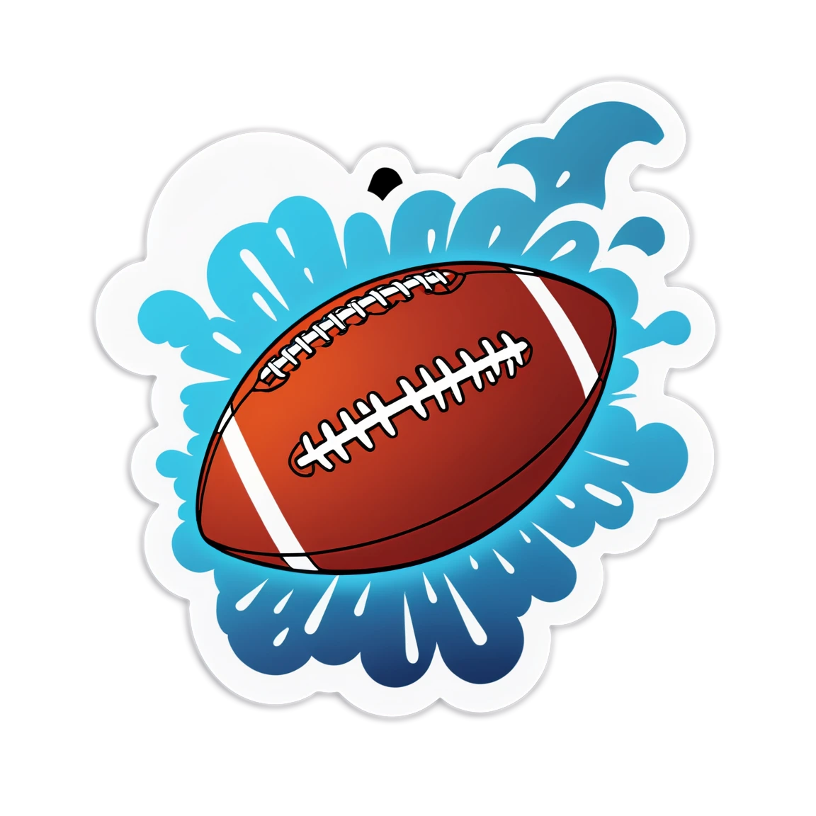 Football sticker in rainy weather