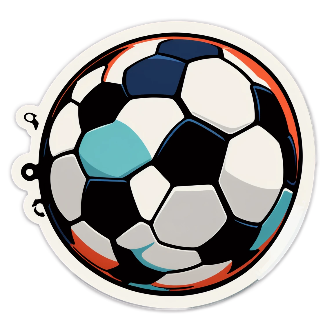 Football sticker with a retro design