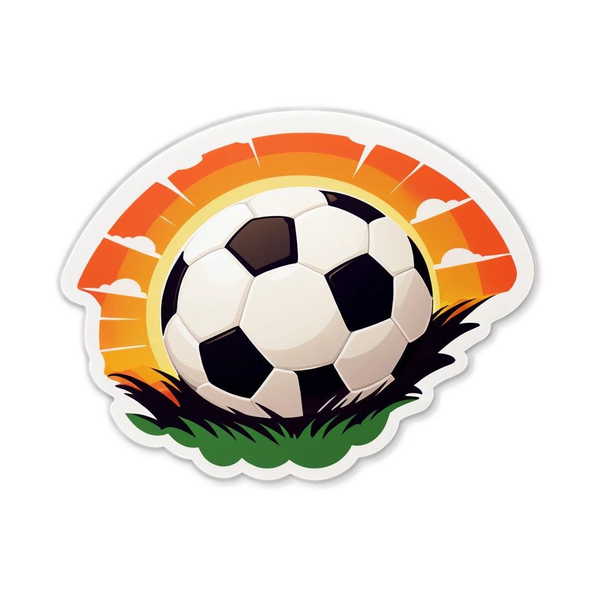 Football sticker at sunset