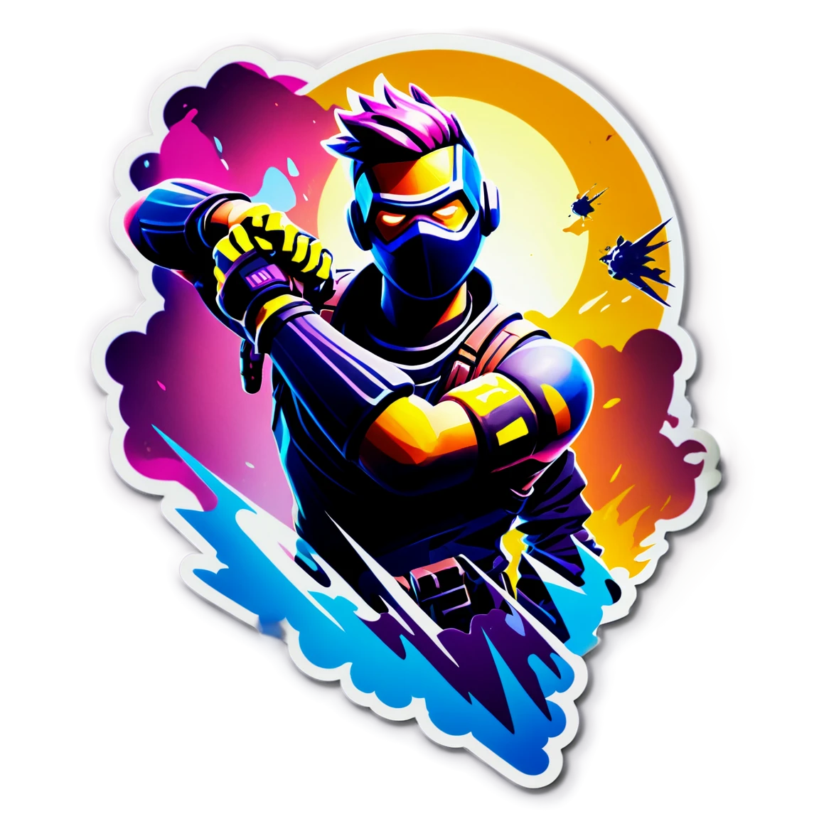 Fortnite sticker with a glowing effect