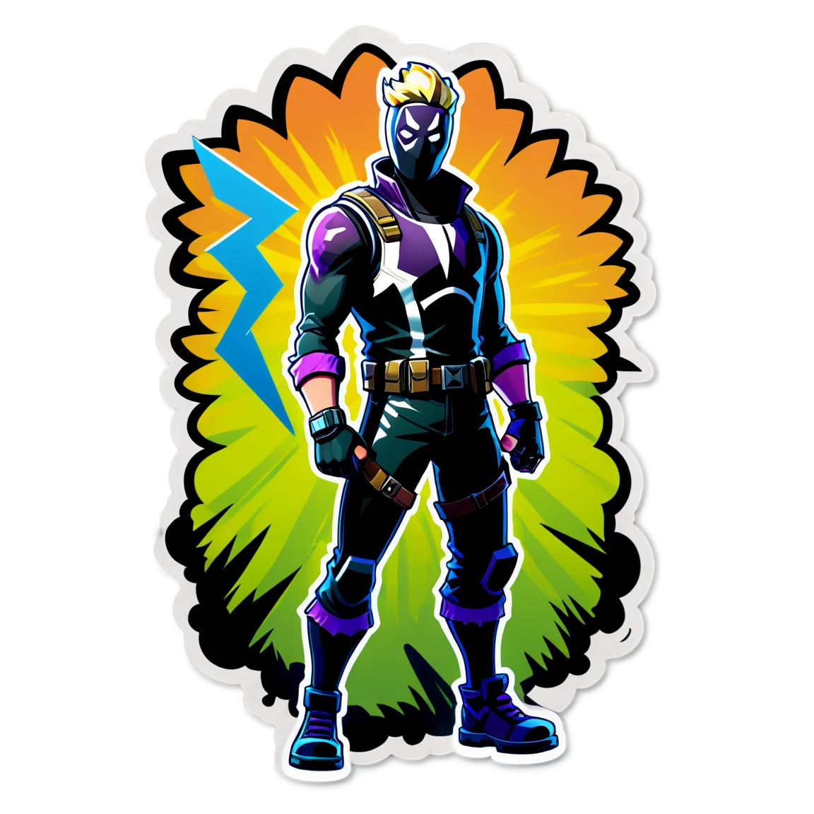 Fortnite sticker in a comic book style