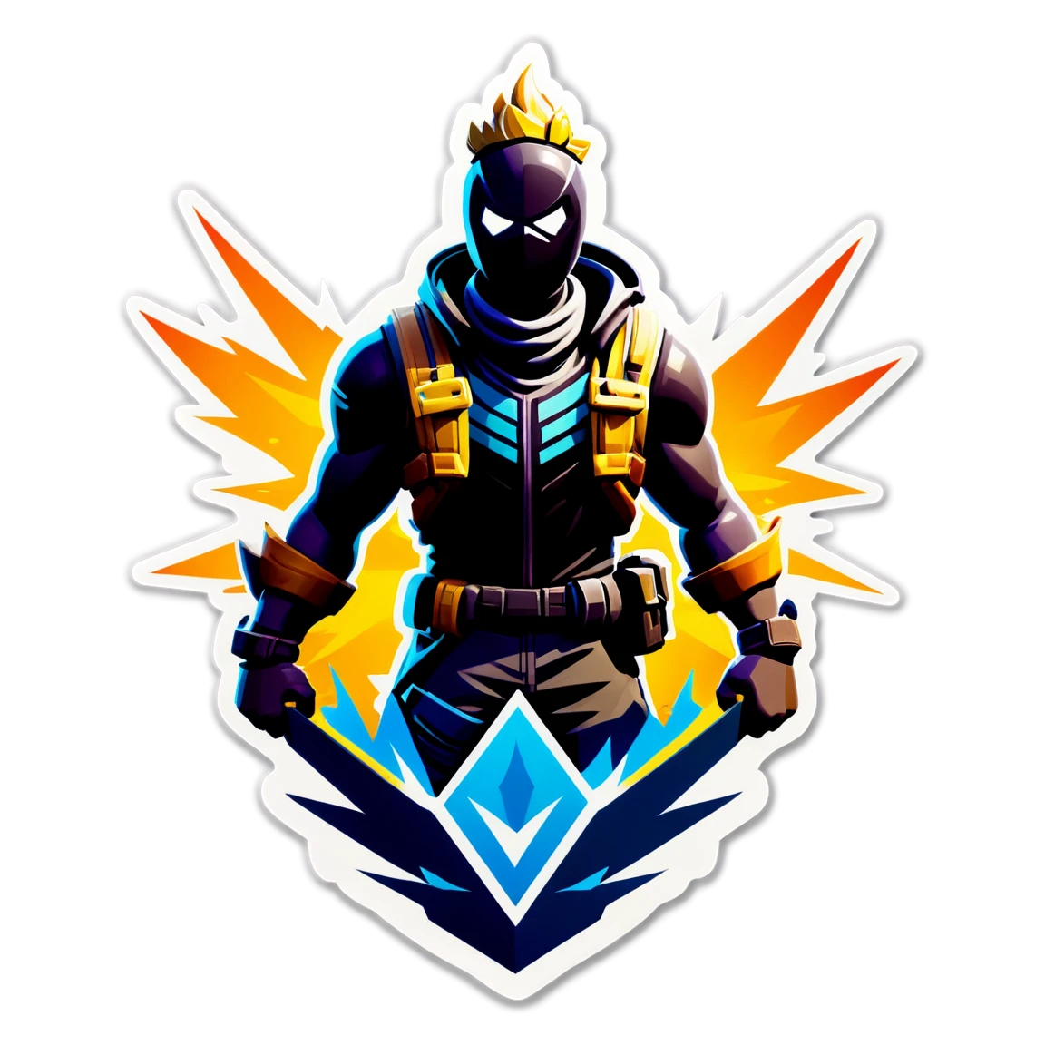 Fortnite sticker with a victory royale banner