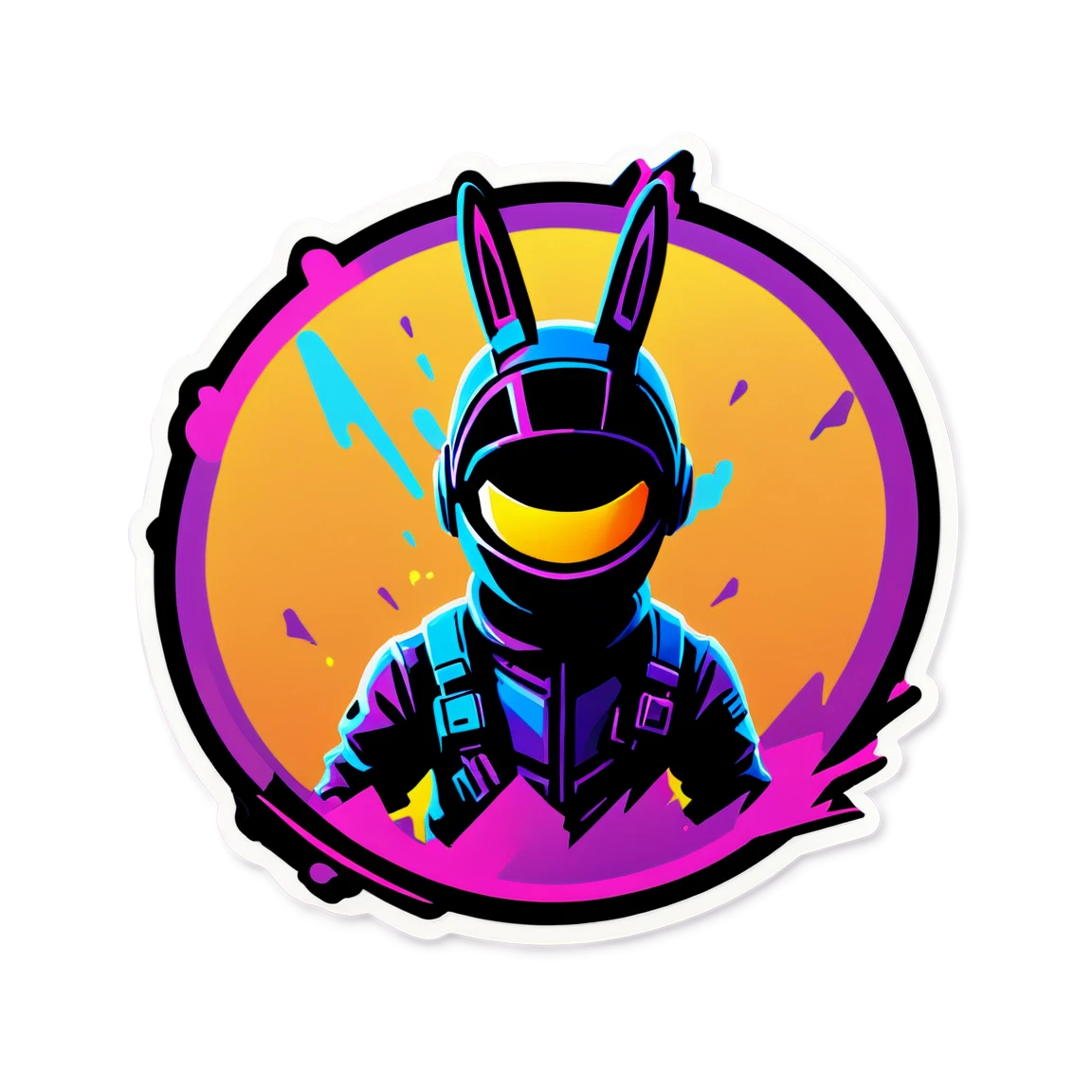 Fortnite sticker with neon colors