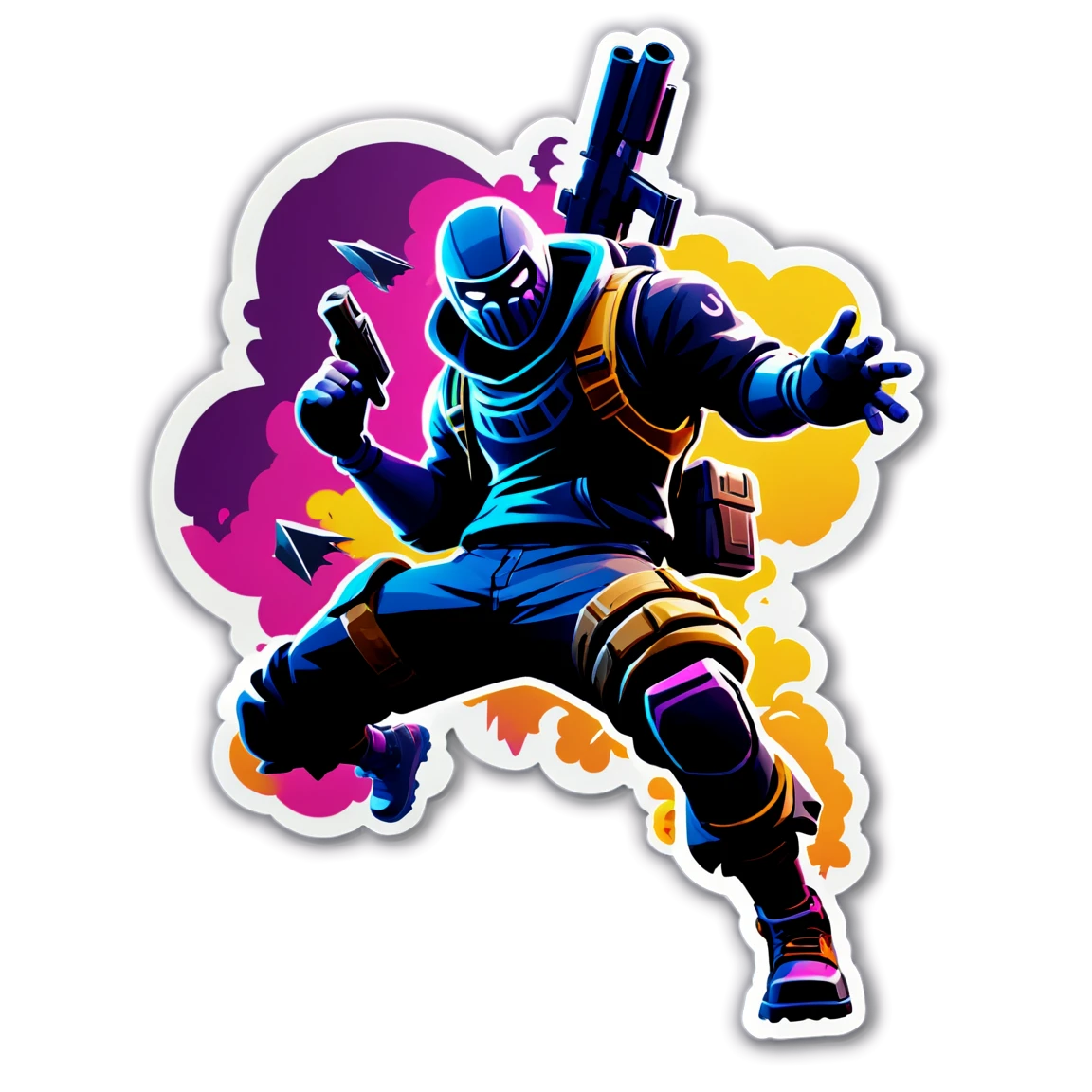 Fortnite sticker with a battle royale theme