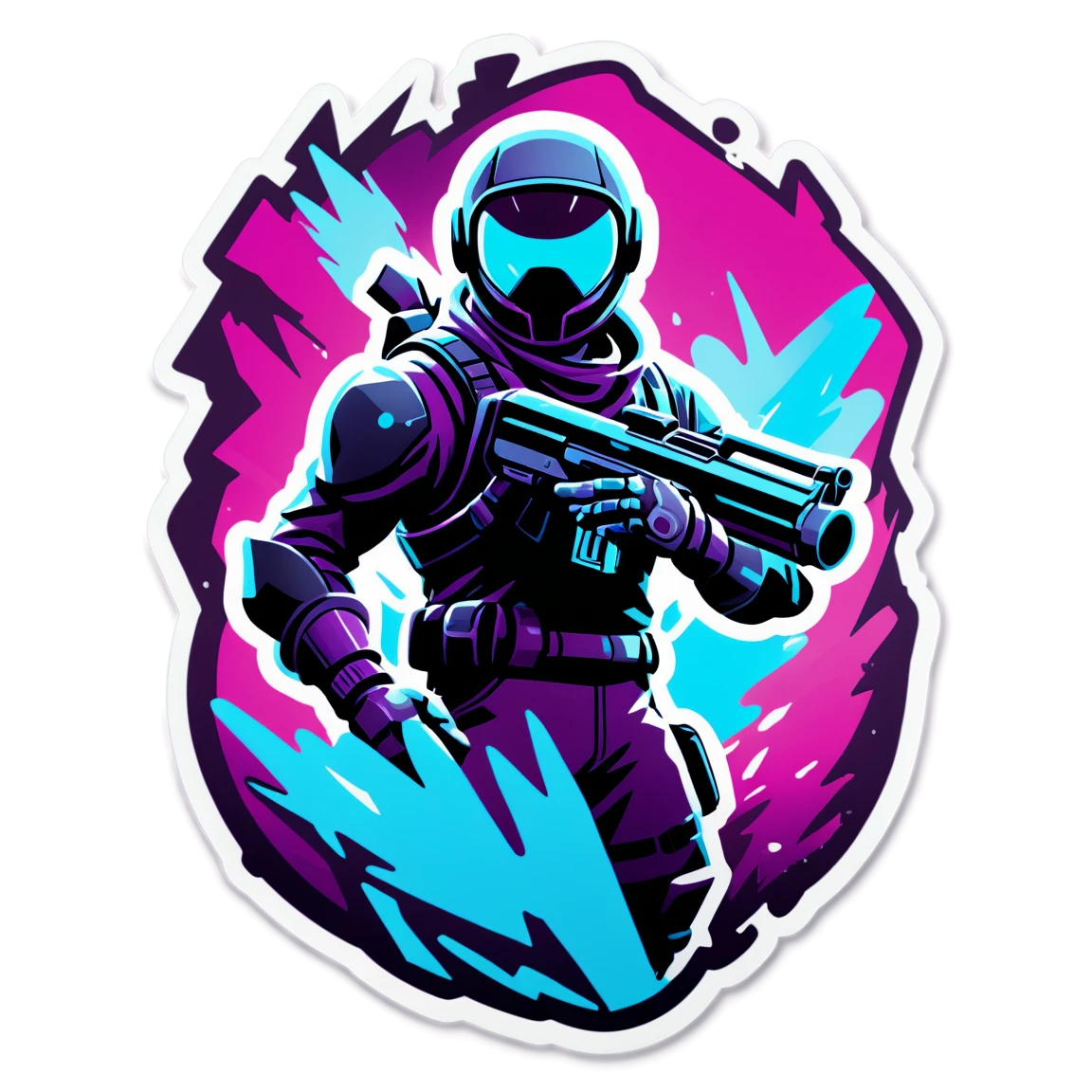 Fortnite sticker with a futuristic design