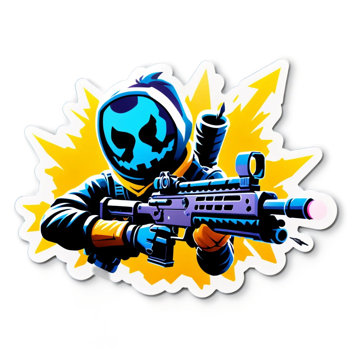 Fortnite sticker including a weapon