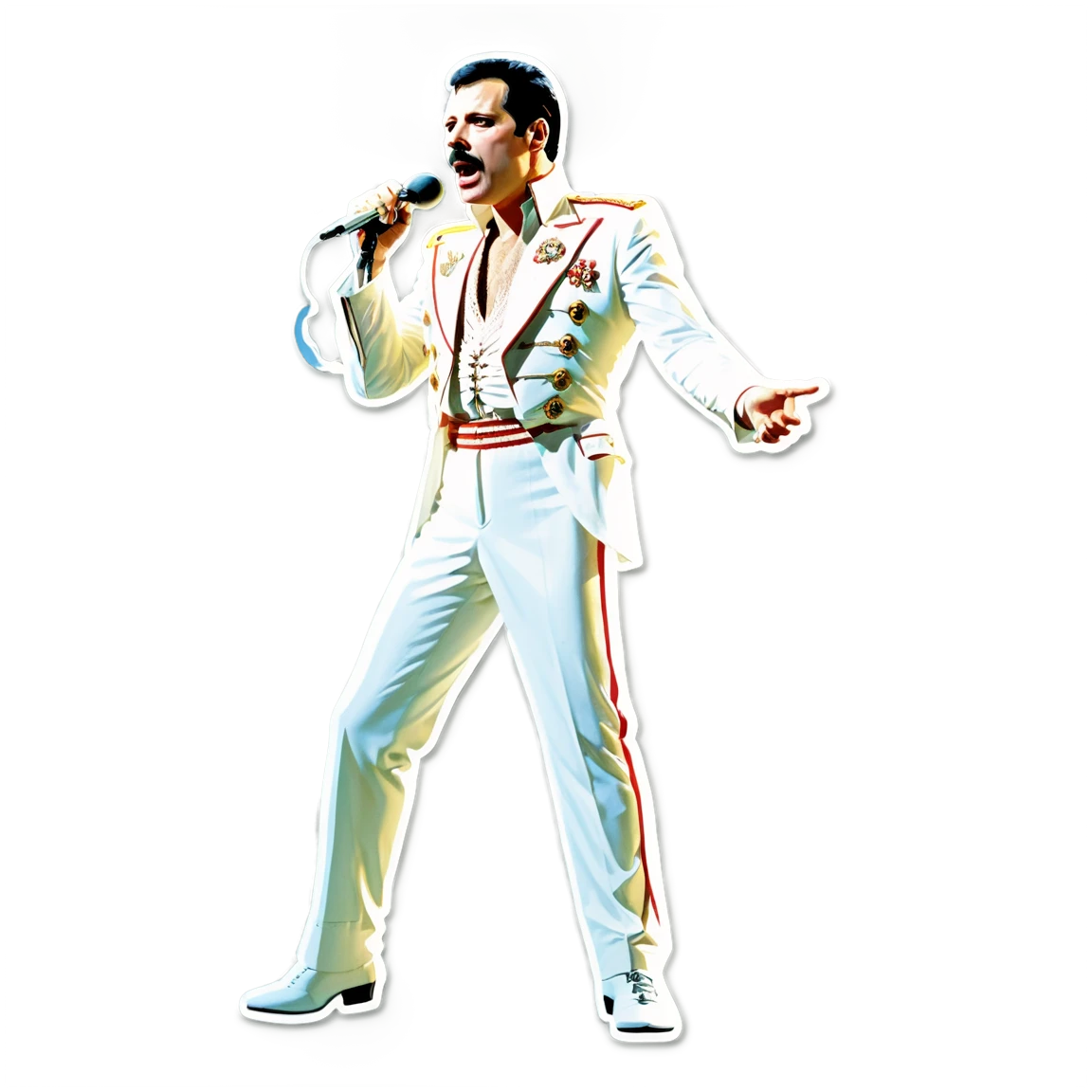 Freddie Mercury in spotlight, singer sticker, Freddie Mercury sticker