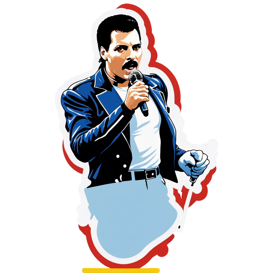 Freddie Mercury with a microphone, singer sticker, Freddie Mercury sticker