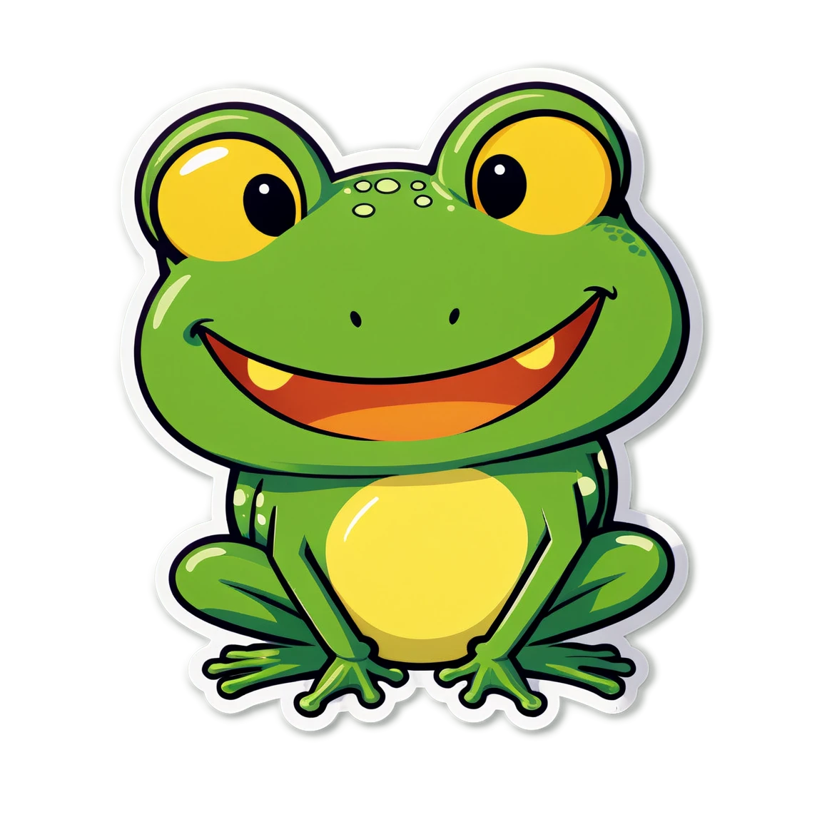 Smiling frog sticker