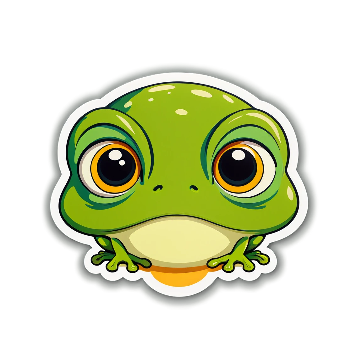 Frog sticker with big eyes