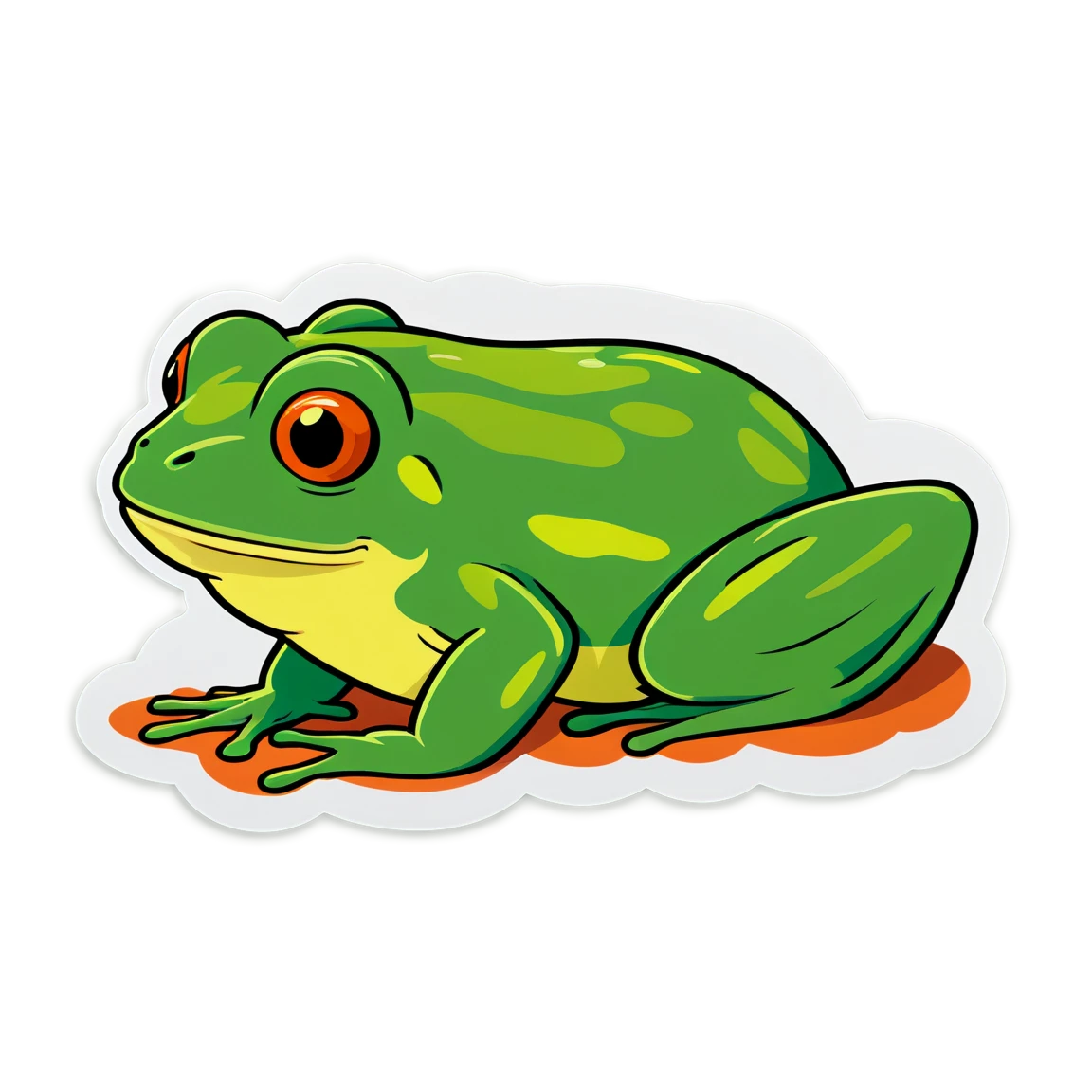 Green frog sticker