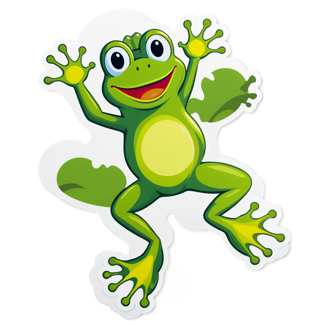 Jumping frog sticker