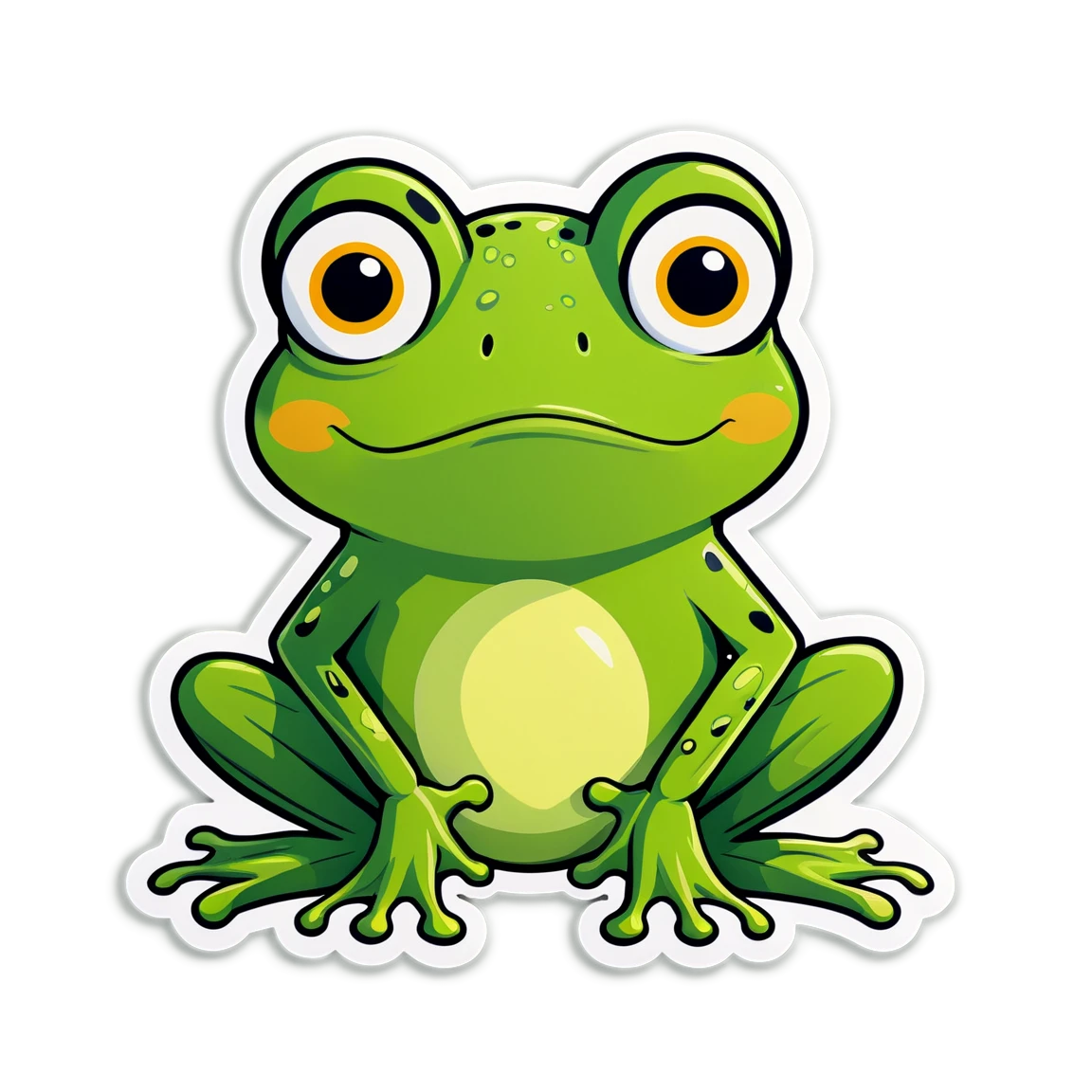 Cartoon frog sticker