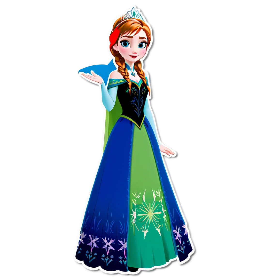 Frozen with Anna in coronation dress, frozen sticker