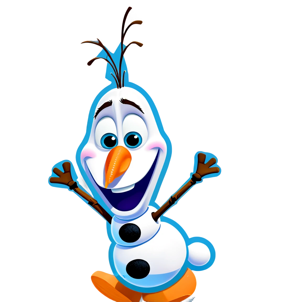 Frozen with Olaf smiling, frozen sticker