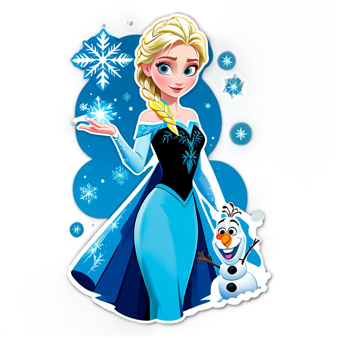 Frozen with Elsa using magic, frozen sticker