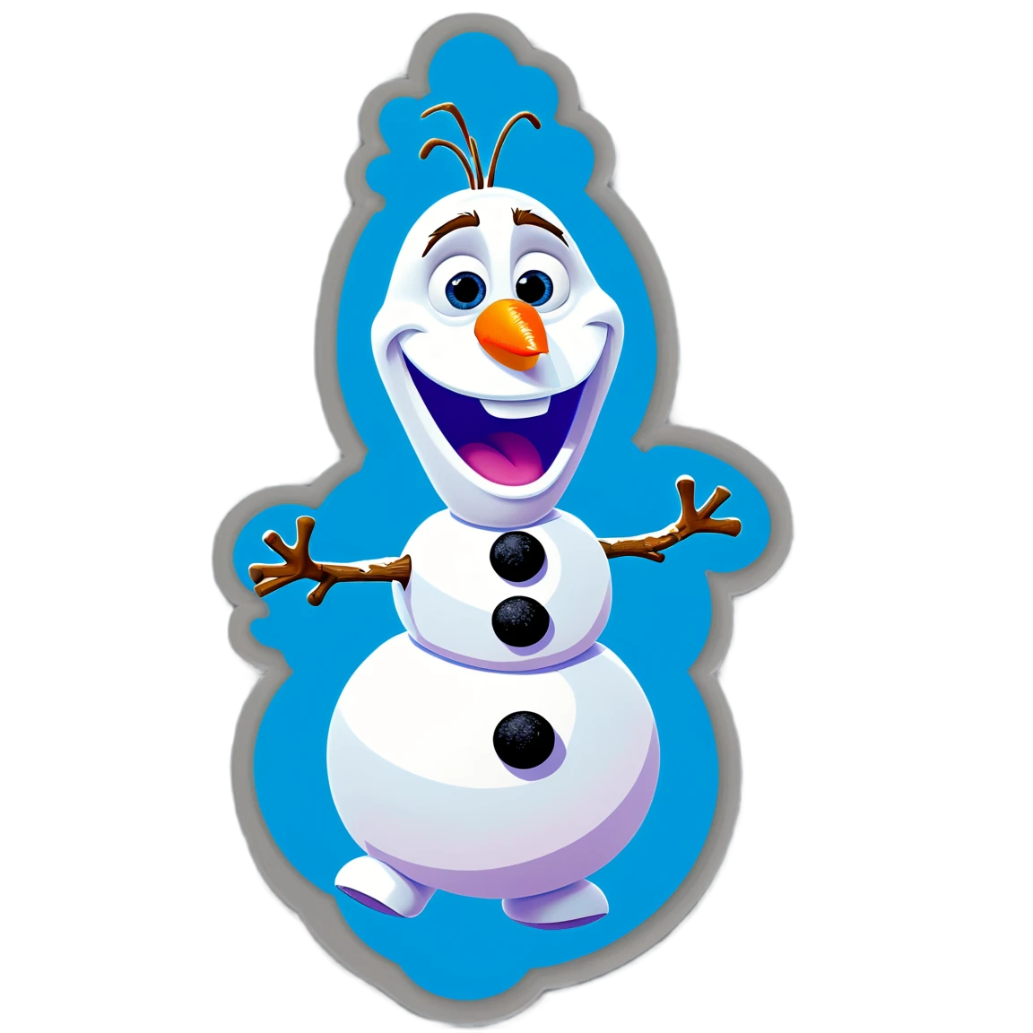 Frozen with Olaf in summer, frozen sticker