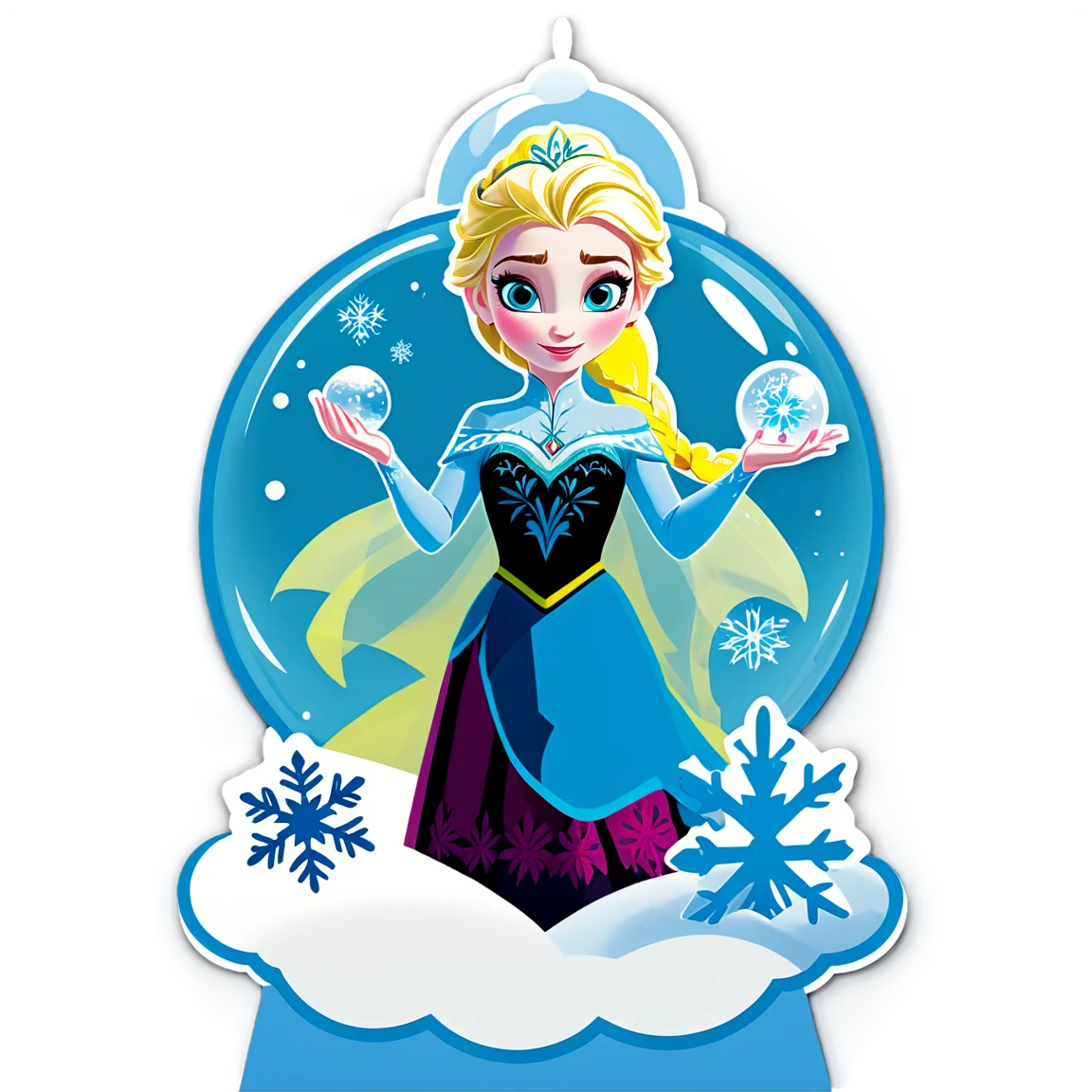 Frozen with Elsa and snow globe, frozen sticker