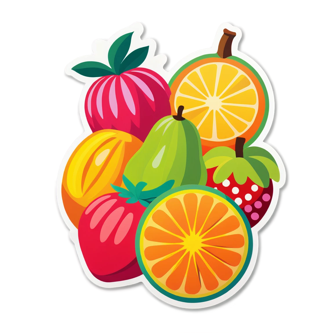 Colorful fruit sticker