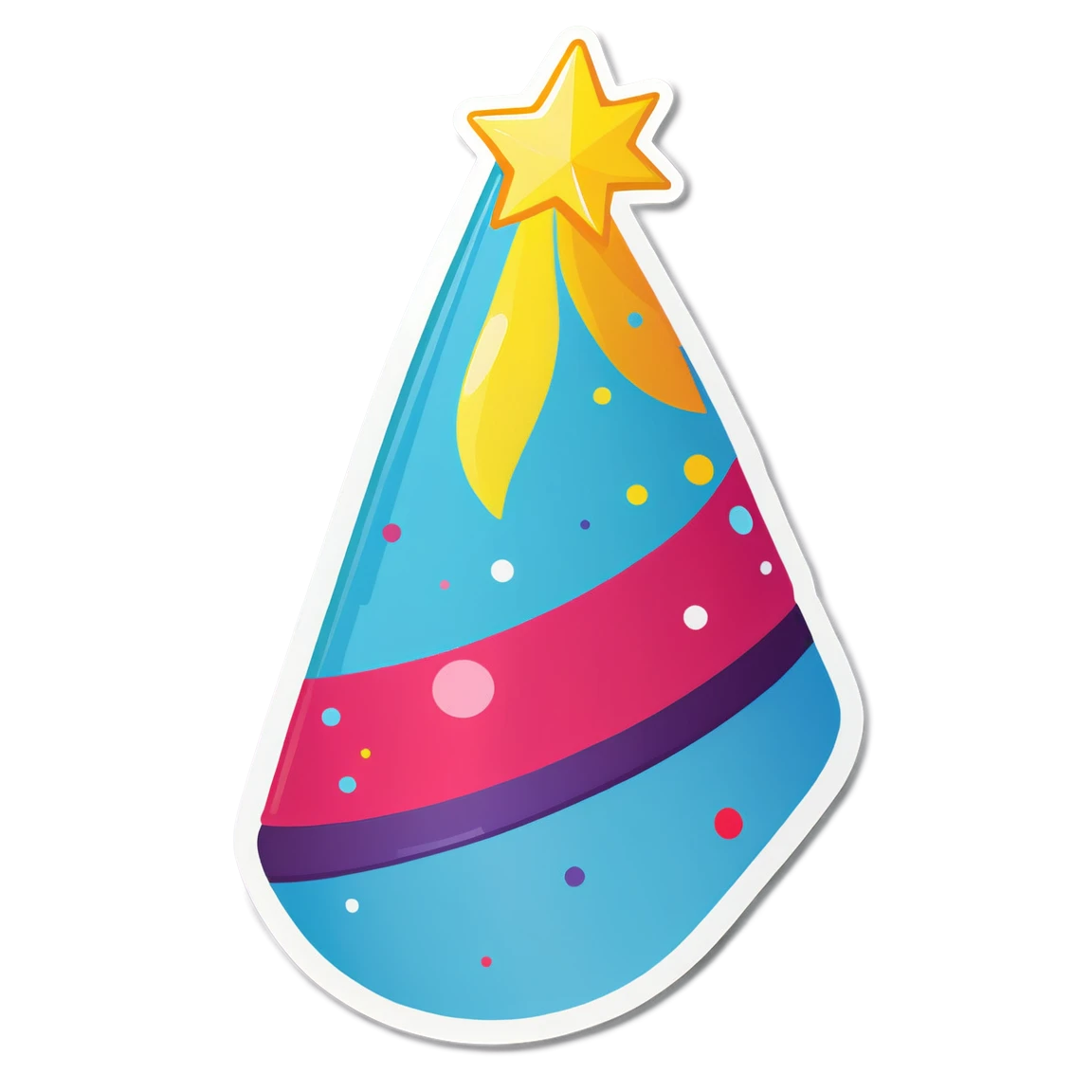 Fun sticker with a party hat