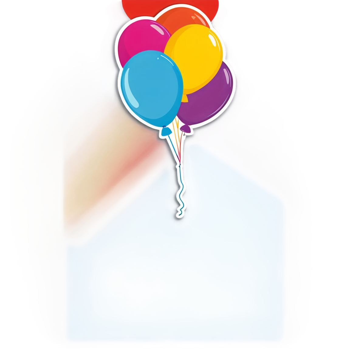 Fun sticker holding a balloon