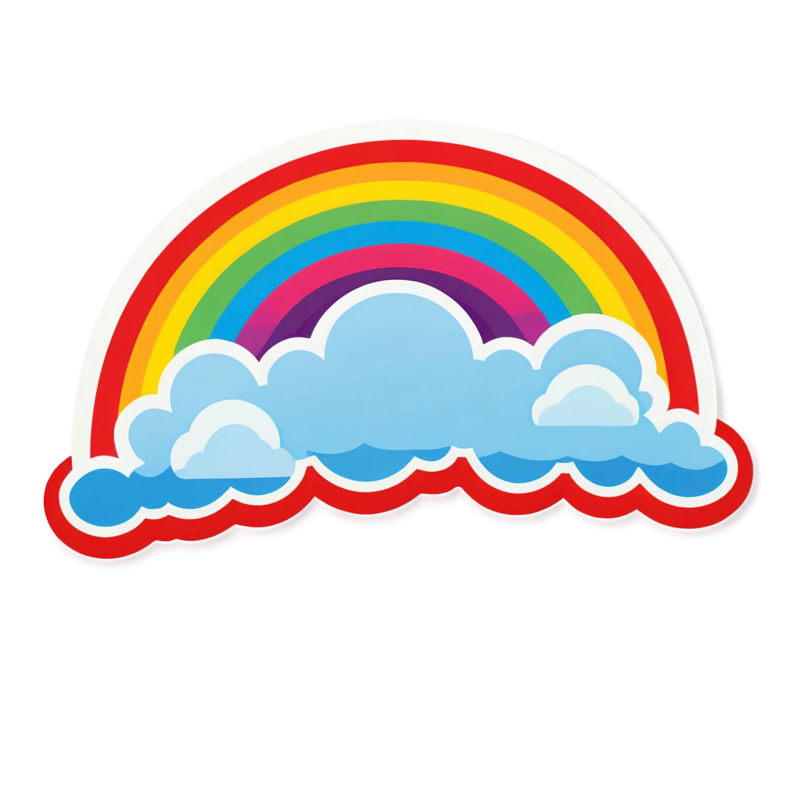 Fun sticker with a rainbow