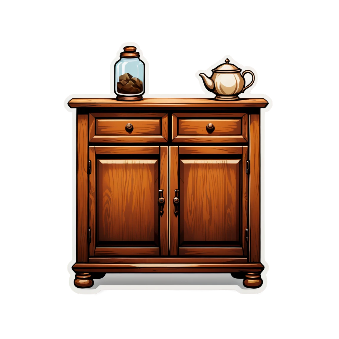 Rustic cabinet, furniture sticker