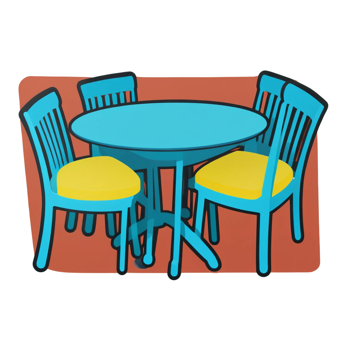 Dining set, furniture sticker