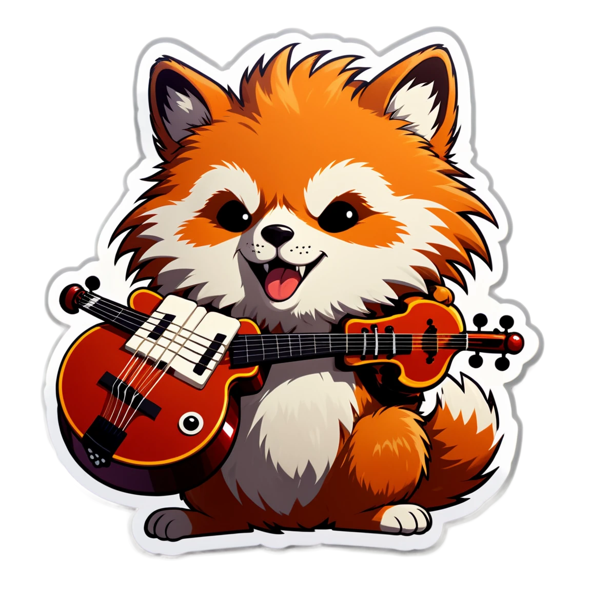 Furry sticker playing a musical instrument