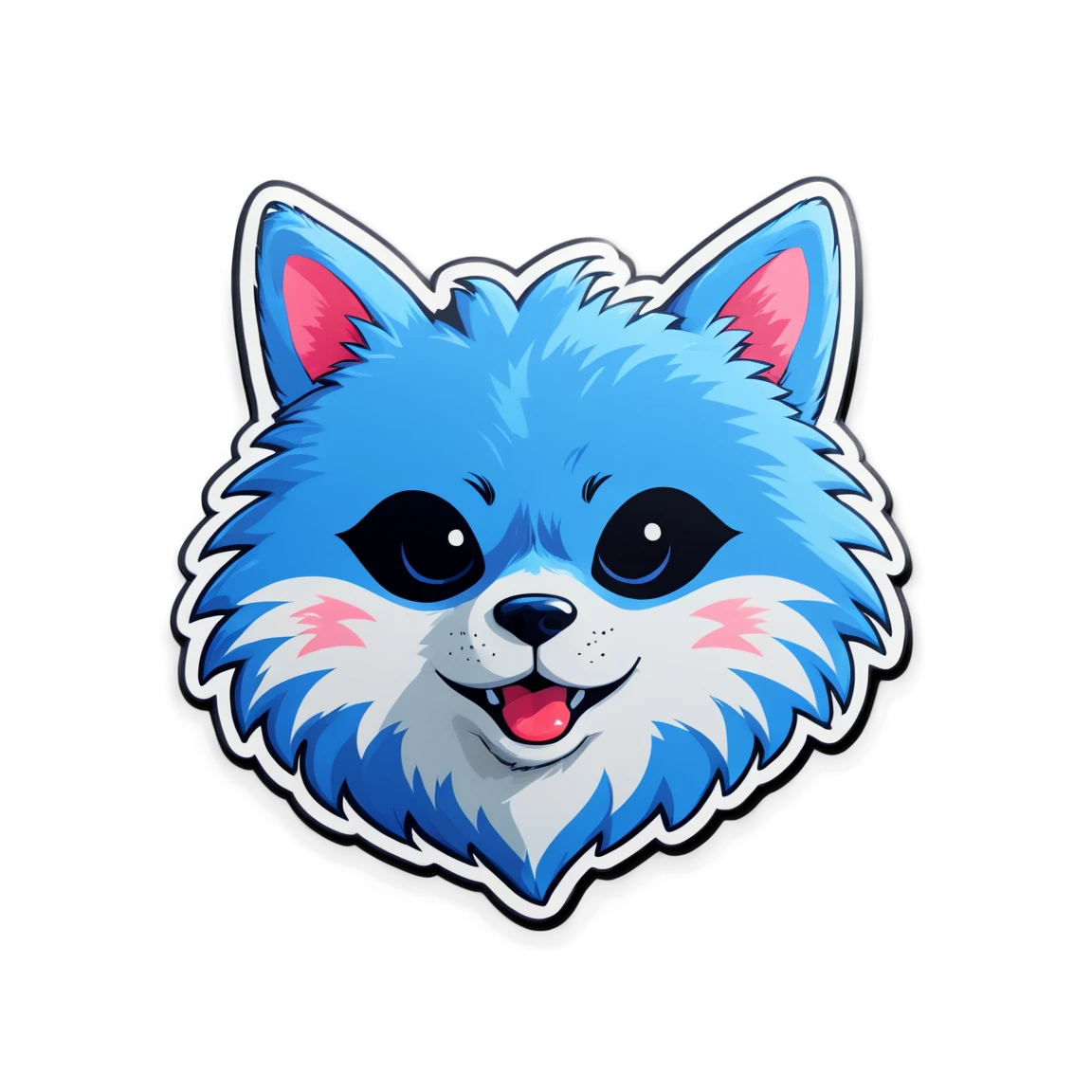 Furry sticker with blue fur