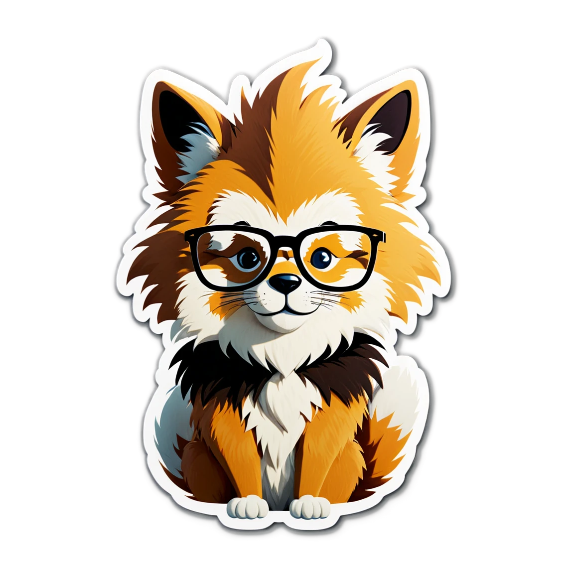 Furry sticker wearing glasses