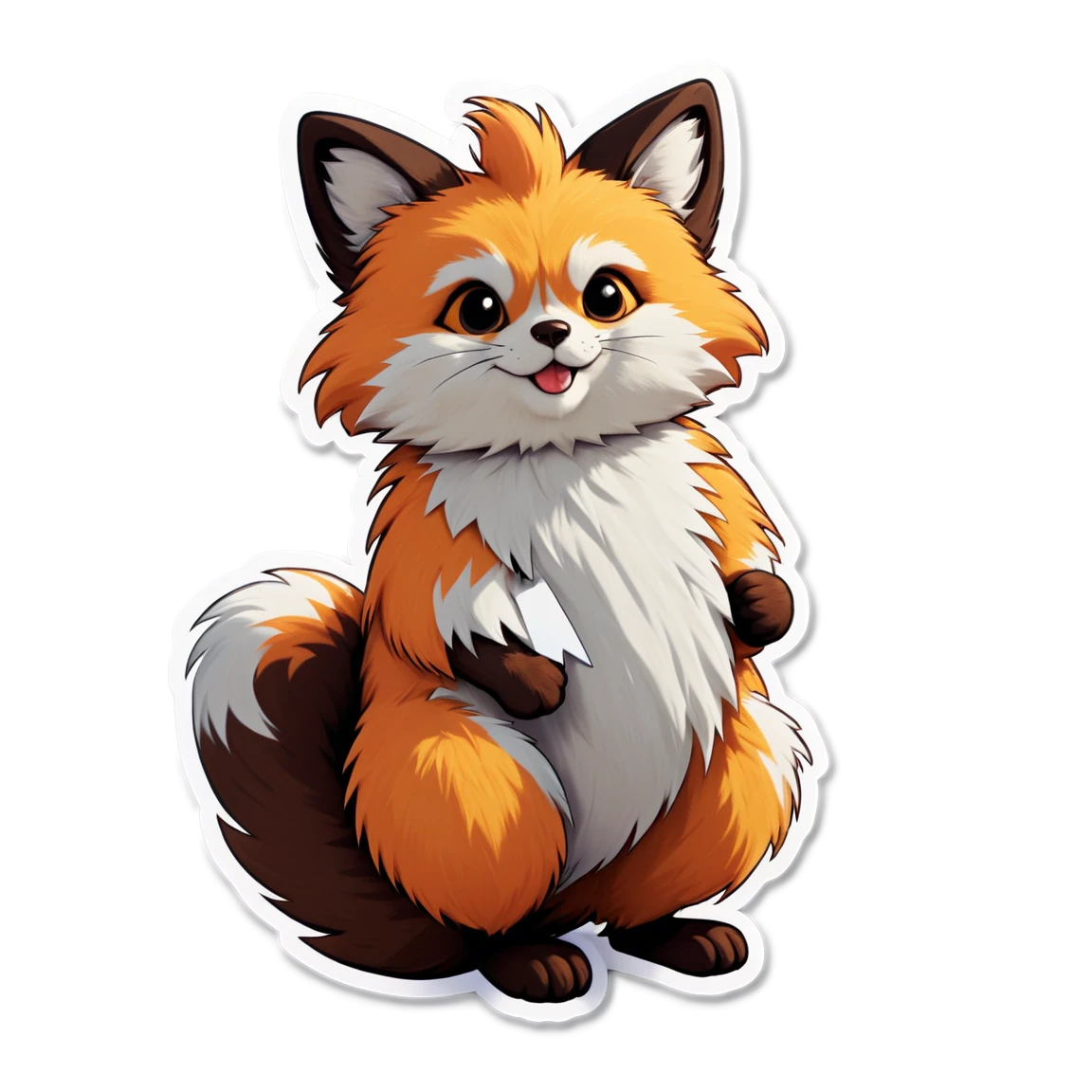 Furry sticker with fluffy tail