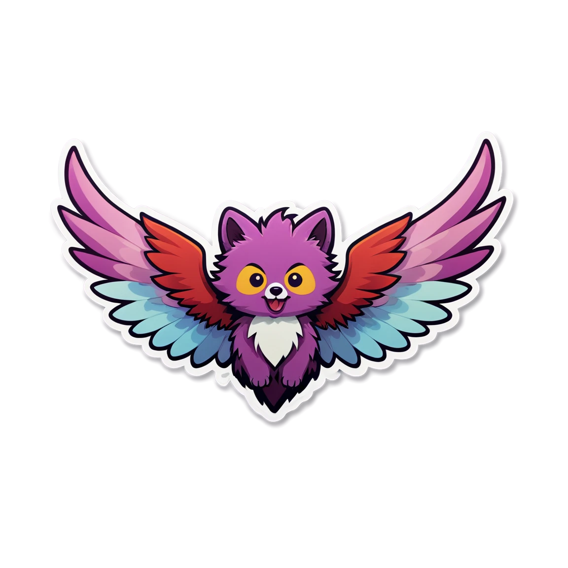 Furry sticker with wings