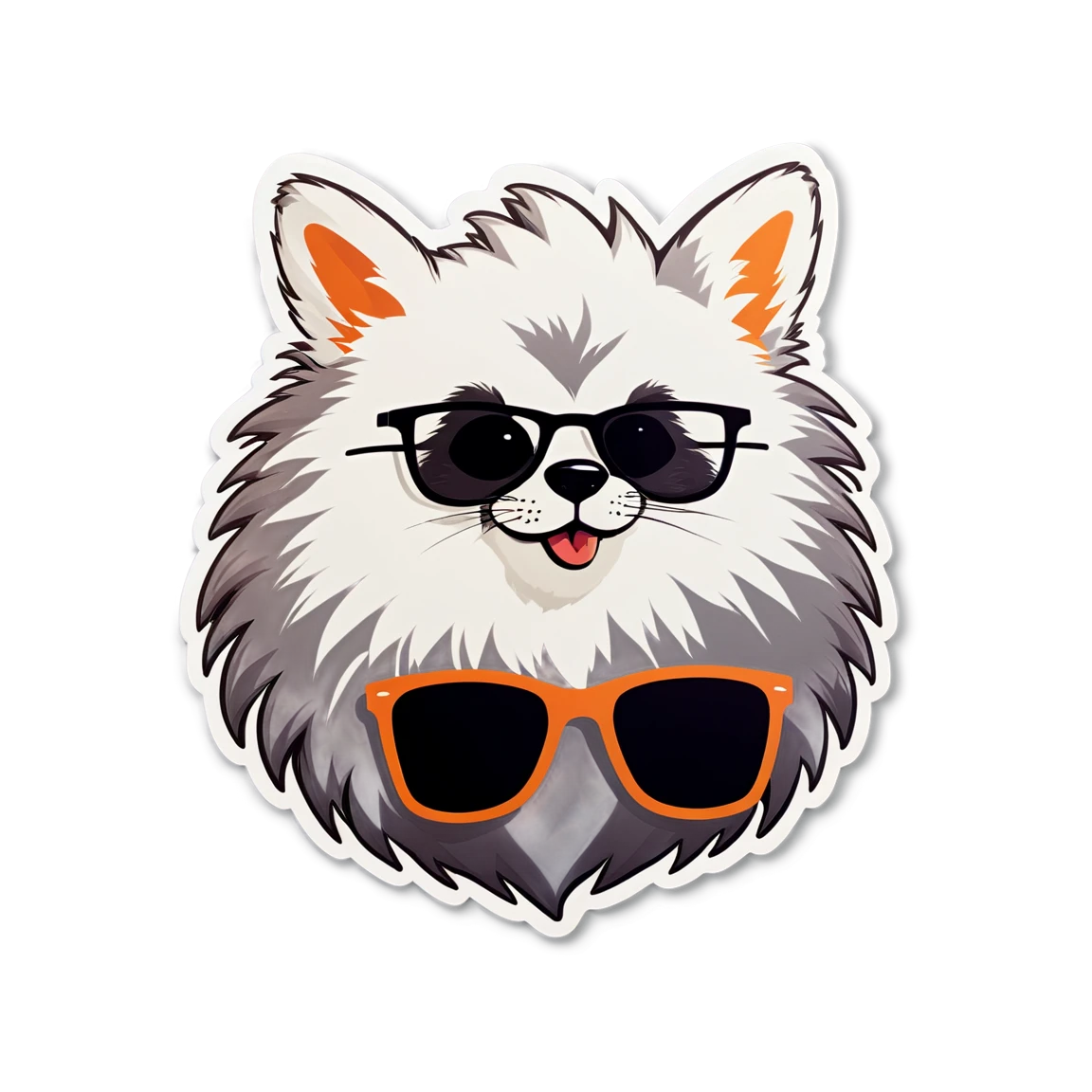 Furry sticker with sunglasses