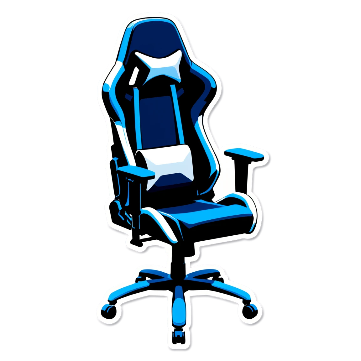 Gaming sticker, in a gaming chair