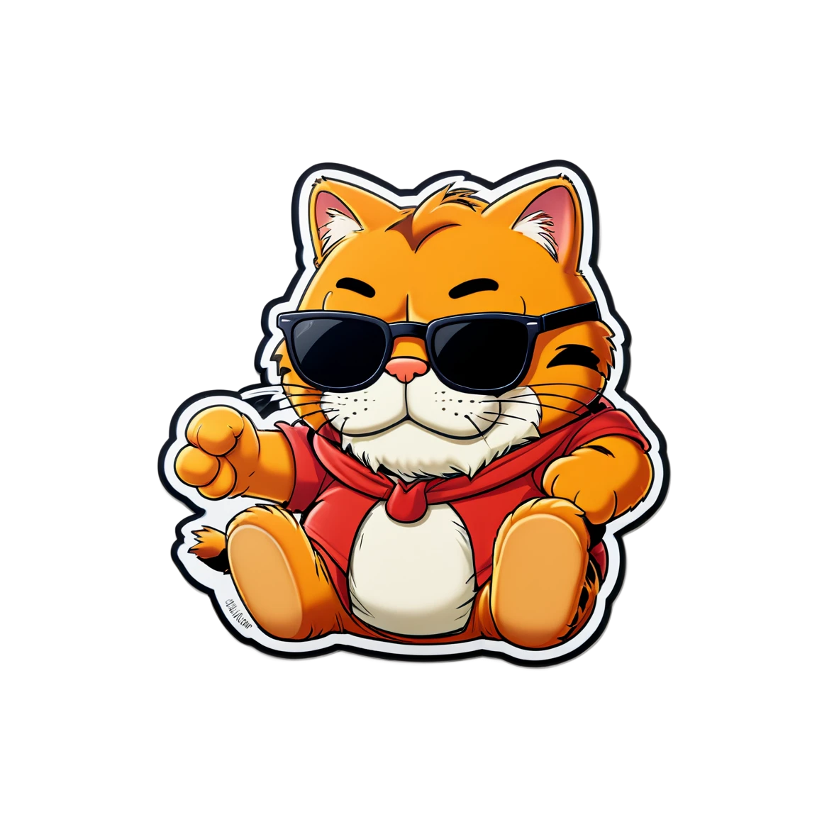 Garfield wearing sunglasses, Garfield sticker