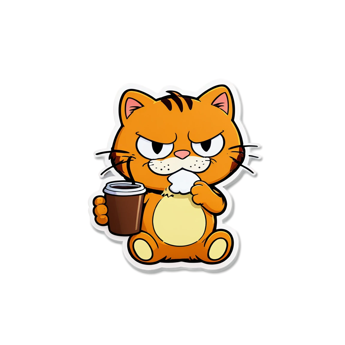 Garfield with coffee, Garfield sticker