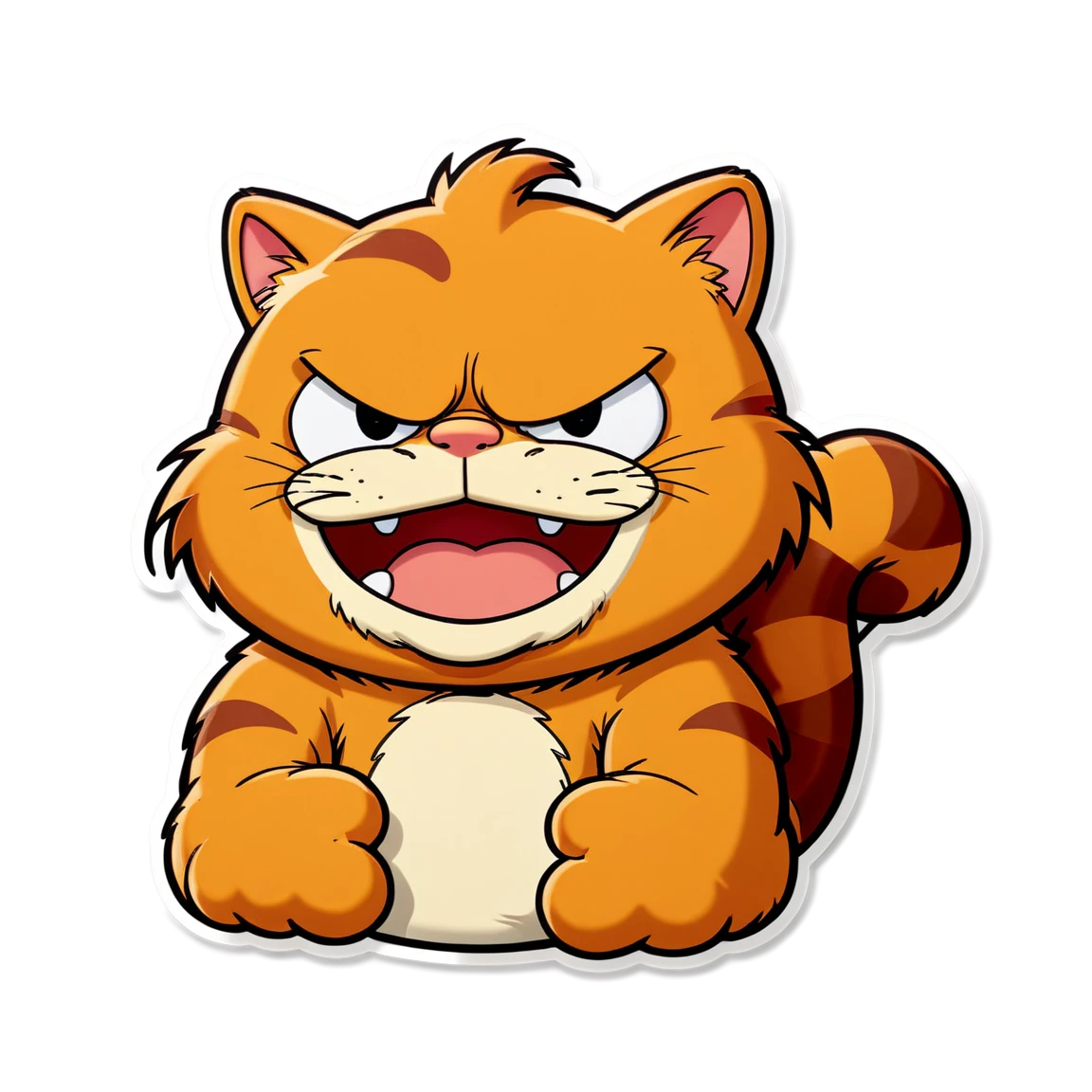 Garfield with a smug look, Garfield sticker