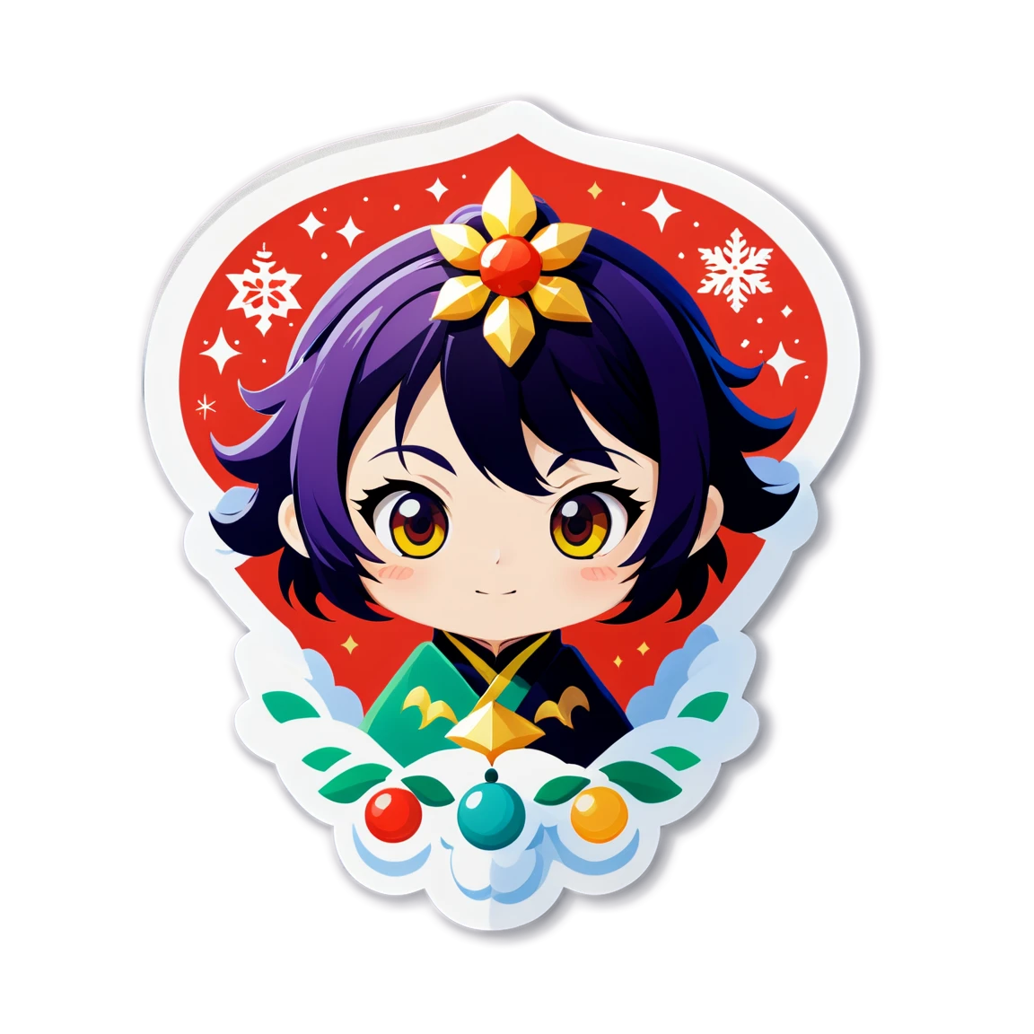 Genshin sticker with festive decorations