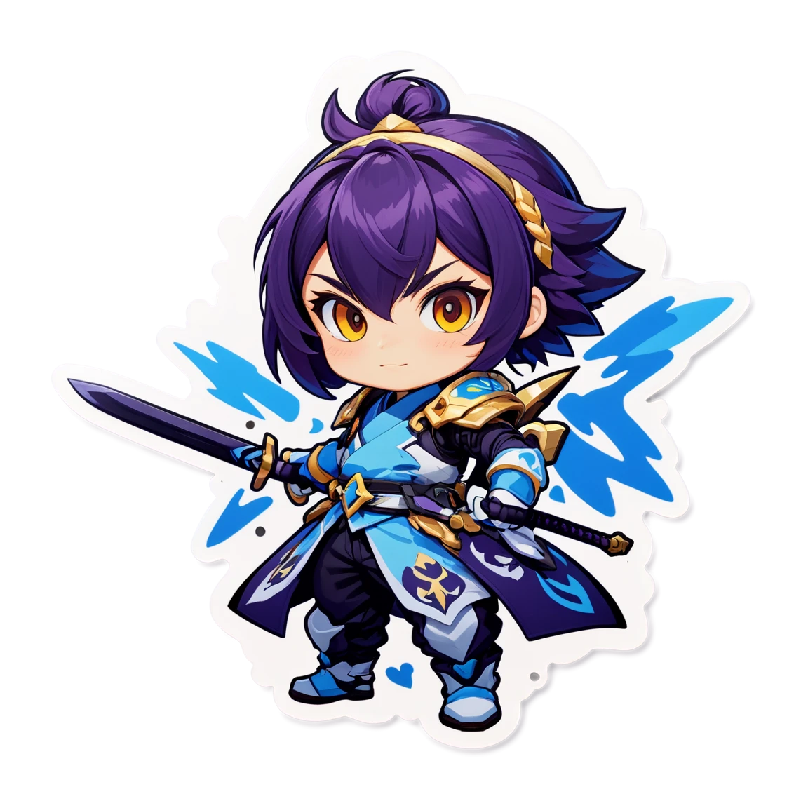 Genshin sticker holding a weapon