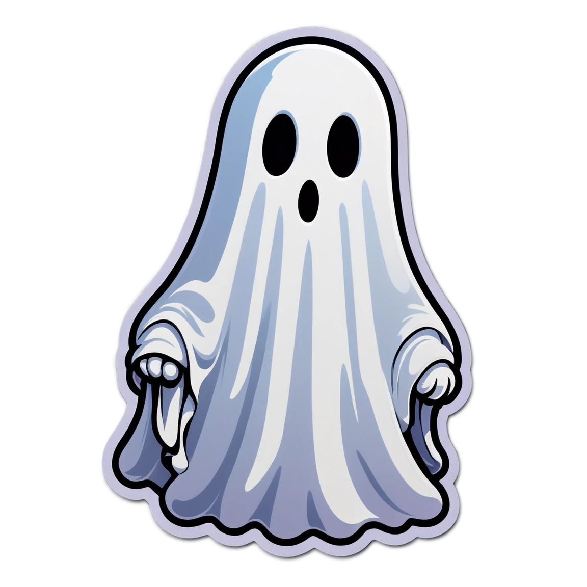 Ghost wearing a sheet, ghost sticker